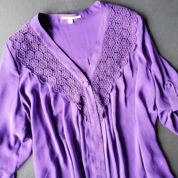 Gianni Bini Purple Flowy Blouse - Picture 3 of 8